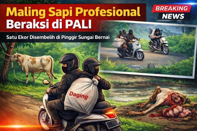 Maling Sapi Profesional Beraksi di PALI, Satu Ekor Disembelih Tengah Hari