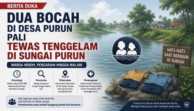 Tragis! Dua Bocah di PALI Tewas Tenggelam di Sungai Purun