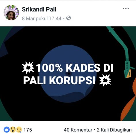 Tuding Kades Korupsi dan Selingkuh, Akun Srikandi PALI Jadi Viral