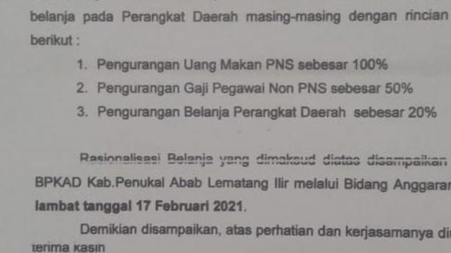 Defisit Anggaran, Pemkab PALI Lakukan Efisiensi Pengeluaran