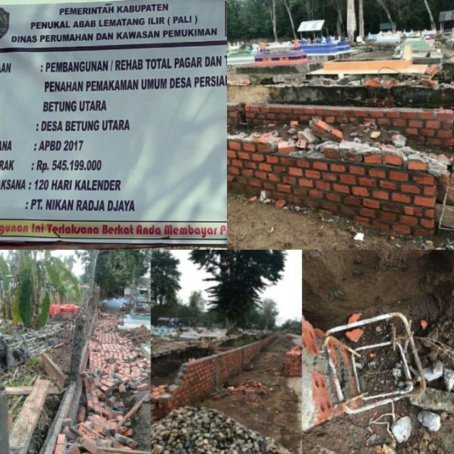 ‎Banyak Masalah, Proyek Pagar TPU dirobohkan OTD