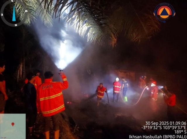 BPBD PALI Gerak Cepat Tangani Kebakaran Rumah di Desa Semangus, Talang Ubi