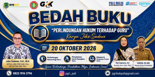 PGRI PALI Bakal Gelar Bedah Buku Perlindungan Hukum terhadap Guru, Perkuat Pemahaman Tenaga Pendidik