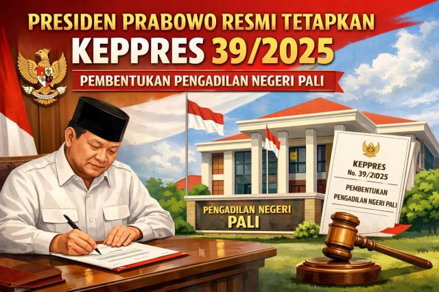 Presiden Resmi Tetapkan Keppres 39/2025 Pembentukan Pengadilan Negeri PALI