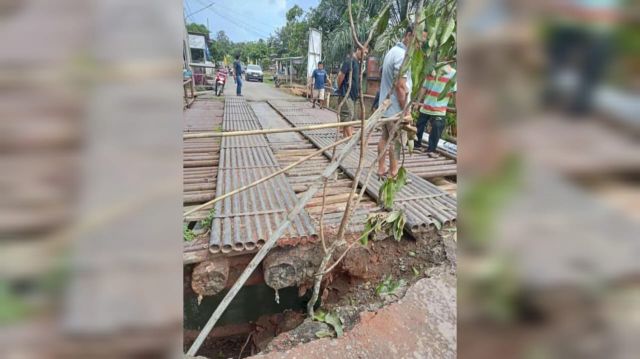 Jembatan di Sungai Ibul Longsor, Akses ke Ibukota PALI Terputus